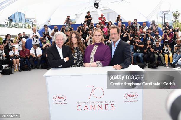 Director Jacques Doillon, actors Izia Higelin, Severine Caneele and Vincent Lindon attend the "Rodin" photocall during the 70th annual Cannes Film...