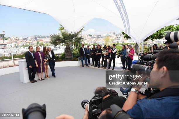 Director Jacques Doillon, actors Izia Higelin, Severine Caneele and Vincent Lindon attend the "Rodin" photocall during the 70th annual Cannes Film...