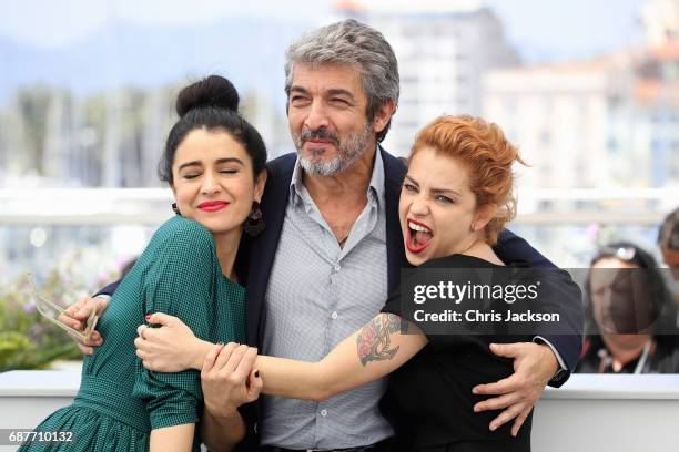 Erica Rivas, Ricardo Darin and Dolores Fonzi attend the "La Cordillera - El Presidente" photocall during the 70th annual Cannes Film Festival at...