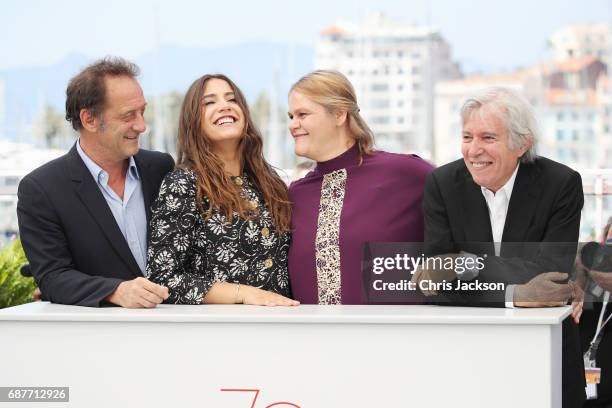 Director Jacques Doillon, actors Izia Higelin, Severine Caneele and Vincent Lindon attend the "Rodin" photocall during the 70th annual Cannes Film...