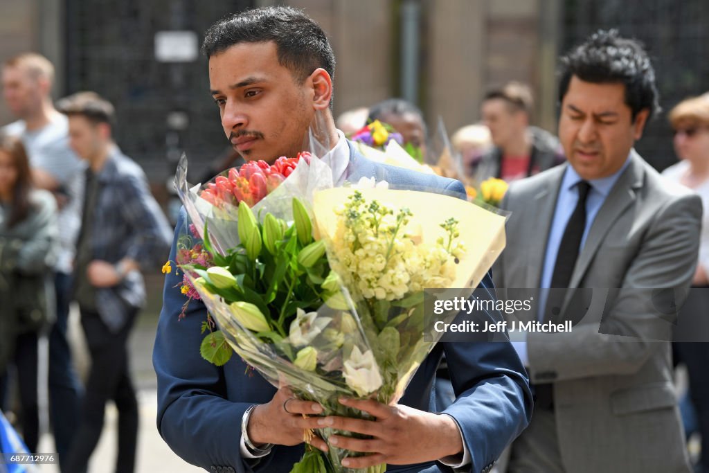 Floral Tributes Are Left For The Victims Of The Manchester Arena Terrorist Attack