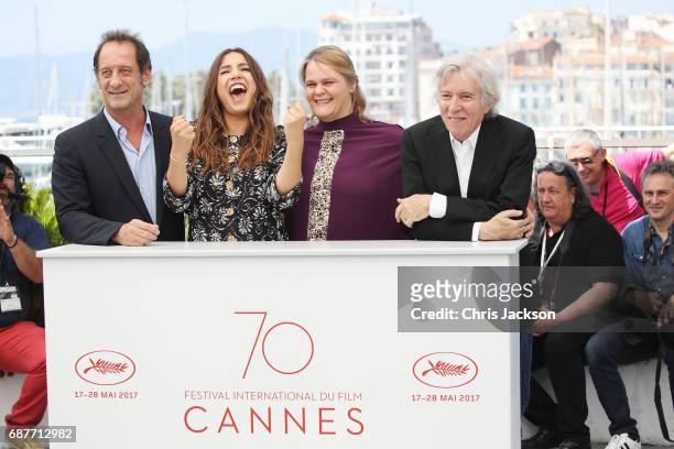 Director Jacques Doillon, actors Izia Higelin, Severine Caneele and Vincent Lindon attend the "Rodin" photocall during the 70th annual Cannes Film...