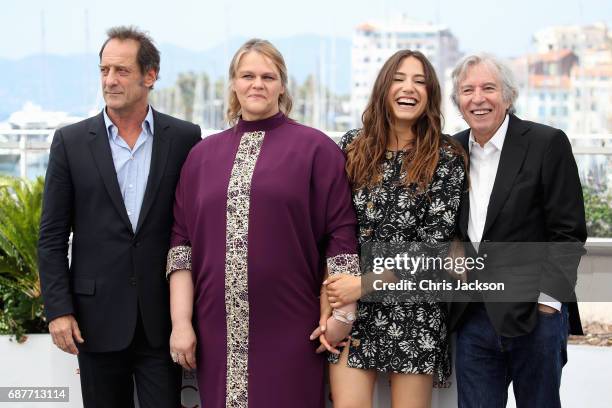 Director Jacques Doillon, actors Izia Higelin, Severine Caneele and Vincent Lindon attend the "Rodin" photocall during the 70th annual Cannes Film...