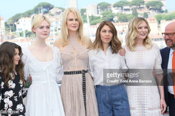 Elle Fanning, Nicole Kidman, Sofia Coppola and Kirsten Dunst attend the "The Beguiled" Photocall during the 70th annual Cannes Film Festival at...