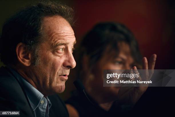 Vincent Lindon attends the "Rodin" press conference during the 70th annual Cannes Film Festival at Palais des Festivals on May 24, 2017 in Cannes,...