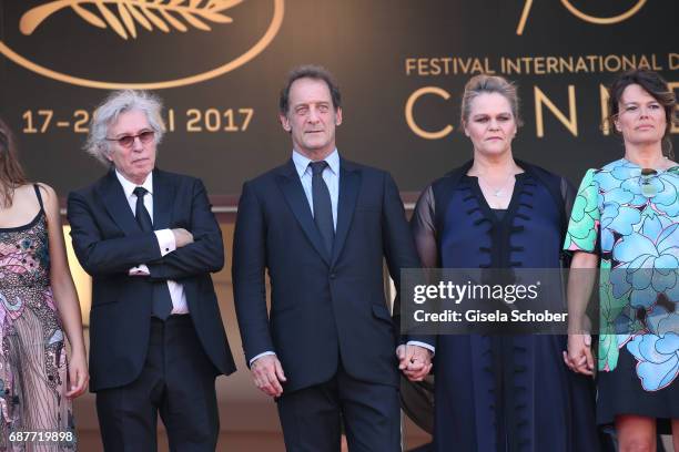 Director Jacques Doillon, Vincent Lindon, Severine Caneele and Kristina Larsen attend the "Rodin" screening during the 70th annual Cannes Film...