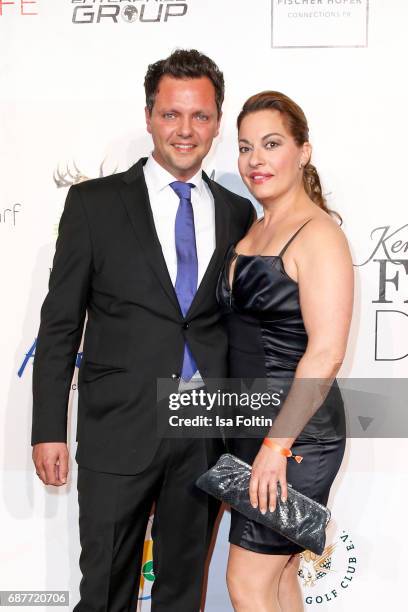 German actress Julia Dahmen and her husband Carlo Fiorito attend the Kempinski Fashion Dinner on May 23, 2017 in Munich, Germany.