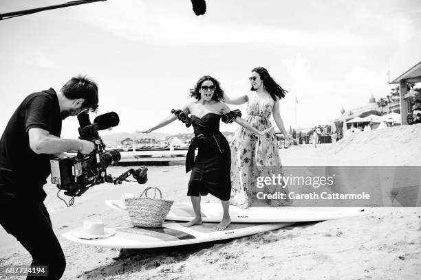 Eva Longoria and Patry Jordan are photographed at the L'Oreal paris beach on May 23, 2017 in Cannes, France.