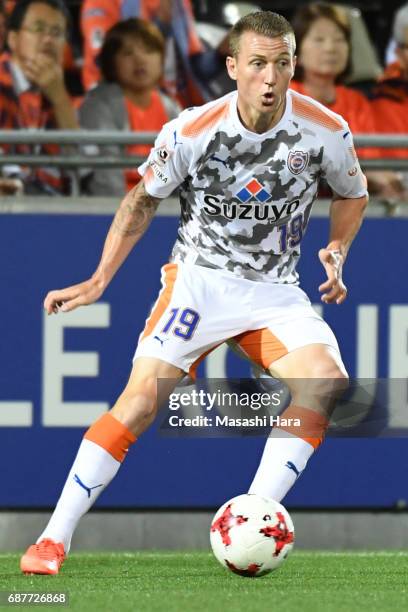 Mitchell Duke of Shimizu S-Pulse in action during the J.League Levain Cup Group A match between Omiya Ardija and Shimizu S-Pulse at NACK 5 Stadium...