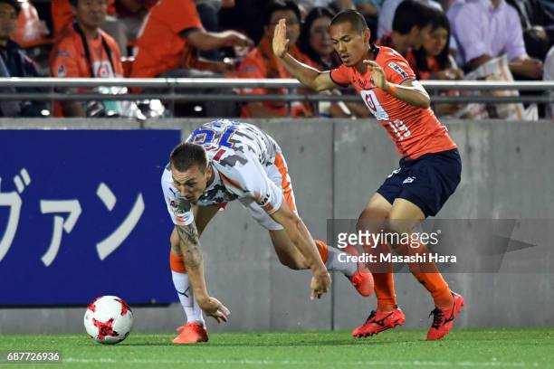 Mitchell Duke of Shimizu S-Pulse in action during the J.League Levain Cup Group A match between Omiya Ardija and Shimizu S-Pulse at NACK 5 Stadium...
