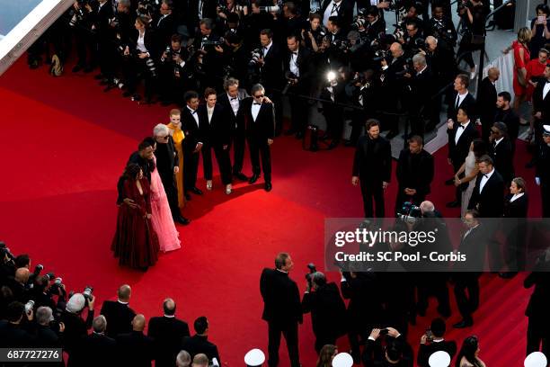 Jury members Will Smith, Gabriel Yared, Agnes Jaoui, Park Chan-wook, Jessica Chastain, President of the jury Pedro Almodovar, jury members Fan...