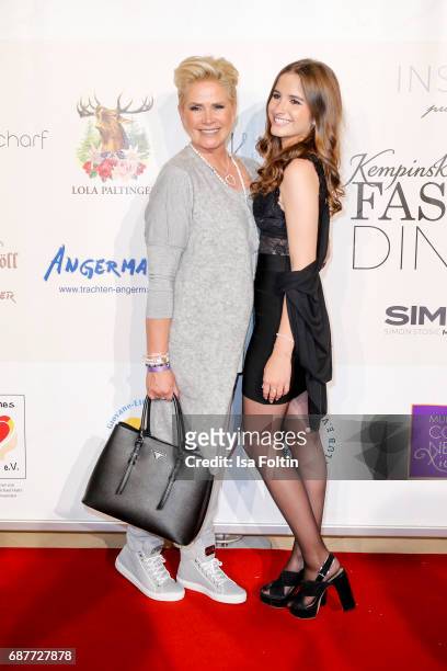 Claudia Effenberg and her daughter Lucia Strunz attend the Kempinski Fashion Dinner on May 23, 2017 in Munich, Germany.