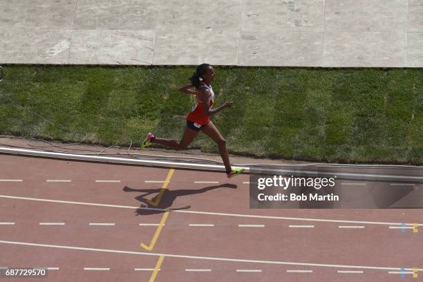 4th Islamic Solidarity Games: Shadow of Baharain Shitaye Eshete in action during Women's 10000M at Baku Olympic Stadium. Baku, Azerbaijan 5/20/2017...