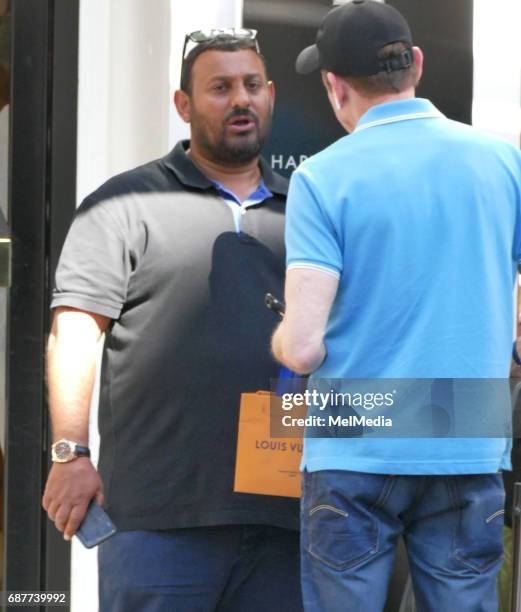 Prince Naseem Hamed is seen out chatting with a friend in Knightsbridge, on May 22, 2017 in London, England.