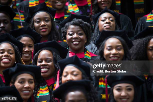 Harvard Law School graduates take part in the Black Commencement at Harvard University in Cambridge, MA on May 23, 2017. 170 students attended the...