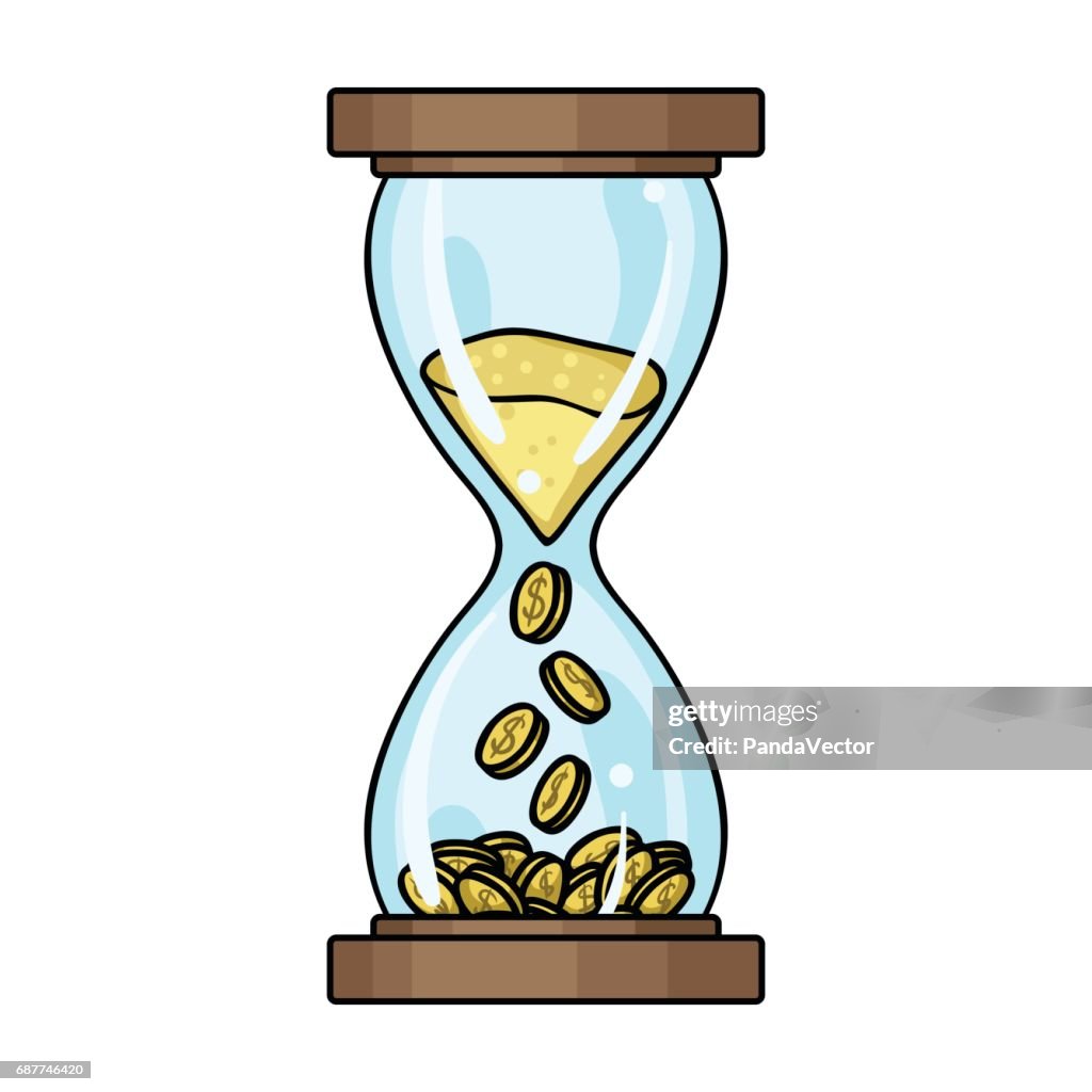 Tiempo Es Dinero Icono En Estilo De Dibujos Animados Aislado Sobre Fondo  Blanco Dinero Y Finanzas Símbolo Ilustración Vectorial De Stock Ilustración  de stock - Getty Images