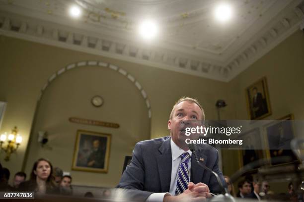 Mick Mulvaney, director of the U.S. Office of Management and Budget , speaks during a House Budget Committee hearing on U.S. President Donald Trump's...