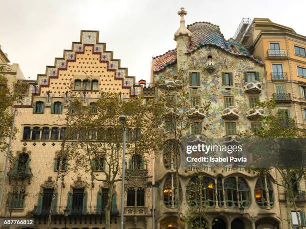 gaudi architecture, casa batllo, barcelona, catalunya (catalonia), spain, europe - casa museu gaudi stock pictures, royalty-free photos & images