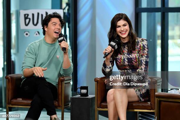 Jon Bass and Alexandra Daddario visit the Build Series to discuss the new movie "Baywatch" at Build Studio on May 24, 2017 in New York City.