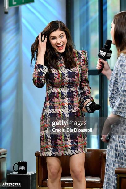 Alexandra Daddario visits the Build Series to discuss the new movie "Baywatch" at Build Studio on May 24, 2017 in New York City.