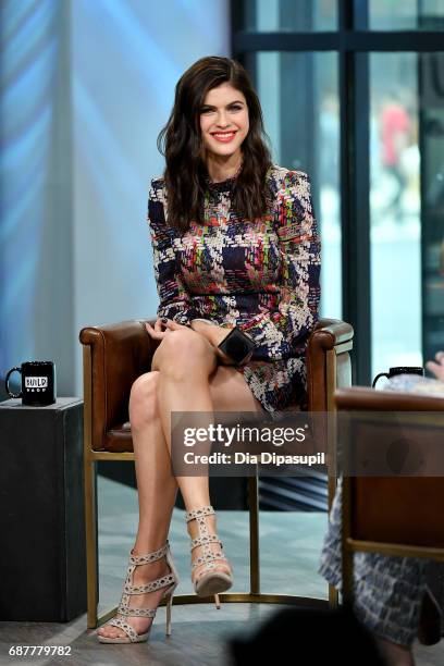 Alexandra Daddario visits the Build Series to discuss the new movie "Baywatch" at Build Studio on May 24, 2017 in New York City.