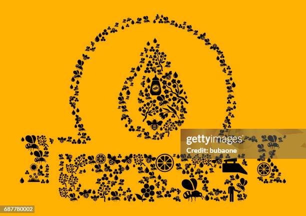 water quality bee and honey vector icon background - honey bee pattern stock illustrations