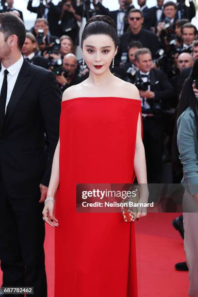 Fan Bingbing attends the "The Beguiled" screening during the 70th annual Cannes Film Festival at Palais des Festivals on May 24, 2017 in Cannes,...