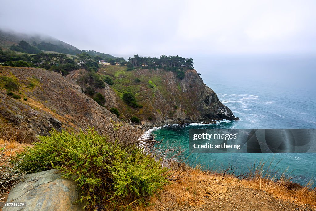 Pacific Coastline Along Monterey Peninsula, California, America, USA