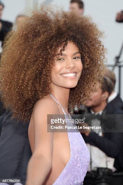 Tina Kunakey attends the "The Beguiled" screening during the 70th annual Cannes Film Festival at Palais des Festivals on May 24, 2017 in Cannes,...