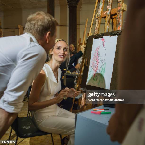 Will Cotton and Lauren Santo Domingo are photographed for Vanity Fair Magazine on September 15, 2016 at a drawing-party fund-raiser at the Tribeca...
