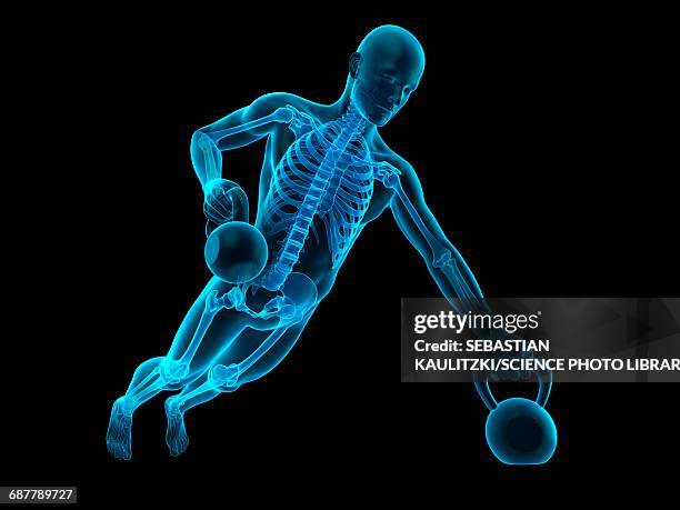 person lifting kettle bell, illustration - plank exercise stock illustrations