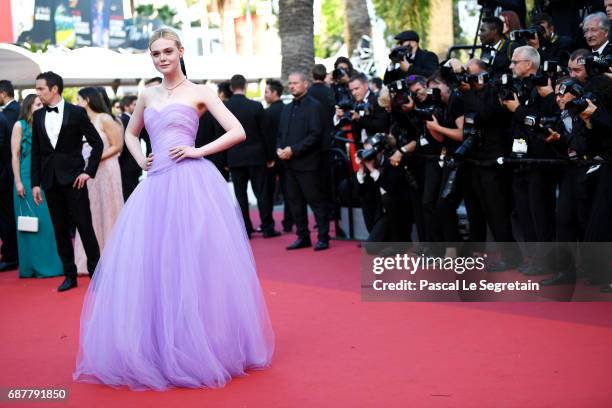 Elle Fanning attends the "The Beguiled" screening during the 70th annual Cannes Film Festival at Palais des Festivals on May 24, 2017 in Cannes,...