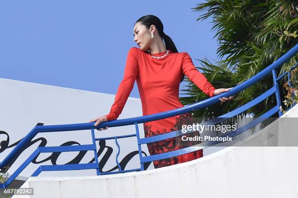 Liu Wen is spotted during the 70th annual Cannes Film Festival at on May 24, 2017 in Cannes, France.