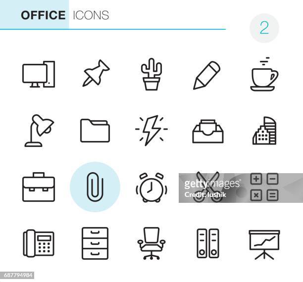 ilustrações de stock, clip art, desenhos animados e ícones de office - pixel perfect icons - clip