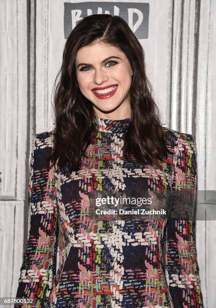 Alexandra Daddario attends the Build Series to discuss the new film 'Baywatch' at Build Studio on May 24, 2017 in New York City.