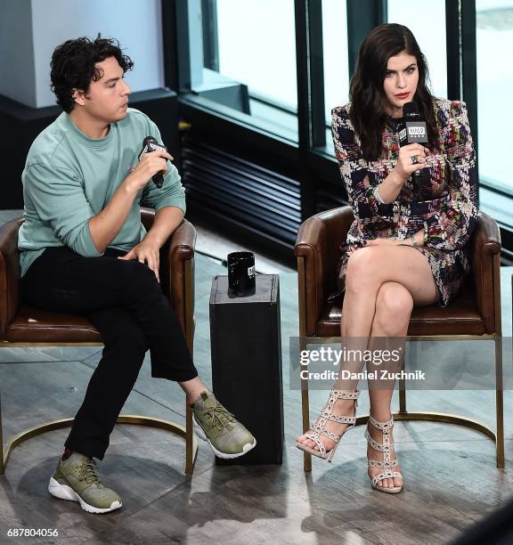 Jon Bass and Alexandra Daddario attend the Build Series to discuss the new film 'Baywatch' at Build Studio on May 24, 2017 in New York City.