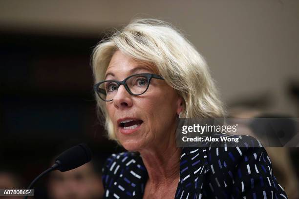 Secretary of Education Betsy DeVos testifies during a hearing before the Labor, Health and Human Services, Education and Related Agencies...