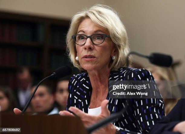 Secretary of Education Betsy DeVos testifies during a hearing before the Labor, Health and Human Services, Education and Related Agencies...