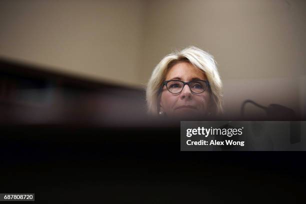 Secretary of Education Betsy DeVos testifies during a hearing before the Labor, Health and Human Services, Education and Related Agencies...