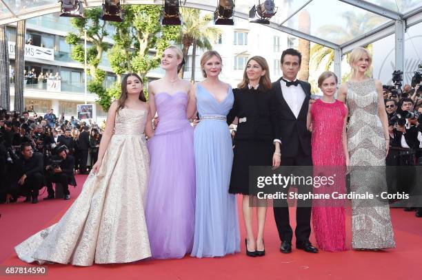 Addison Riecke, Angourie Rice, Collin Farrel, Sofia Coppola, Nicole Kidman and Elle Fanning attend the "The Beguiled" screening during the 70th...