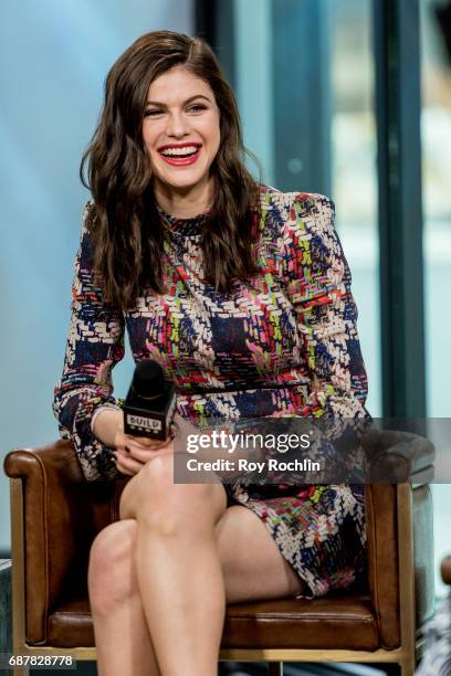 Alexandra Daddario discusses "Baywatch" with the Build Series on May 24, 2017 in New York City.