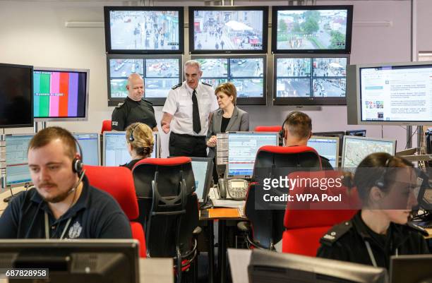 Scottish First Minister and Leader of the SNP, Nicola Sturgeon meets with Sergeant Ian Robertson and Chief Constable of Police Scotland, Phil Gormley...