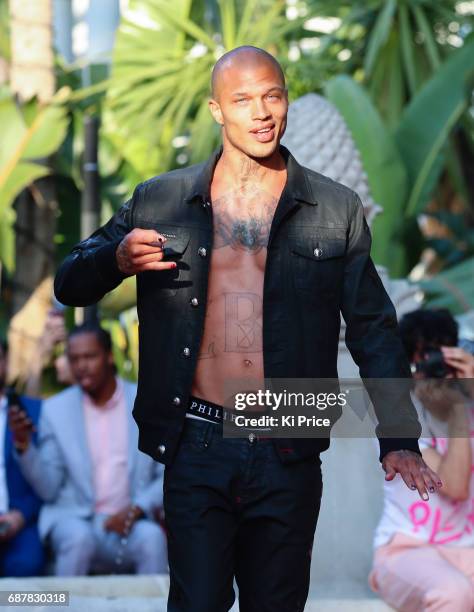 Jeremy Meeks walks the runway at Philipp Plein Cruise Show 2018 during the 70th annual Cannes Film Festival on May 24, 2017 in Cannes, France.