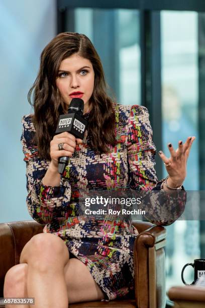 Alexandra Daddario discusses "Baywatch" with the Build Series on May 24, 2017 in New York City.
