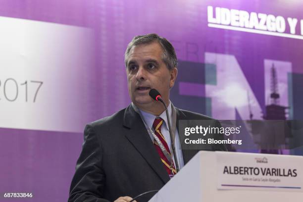 Alberto Varillas, partner at Garcia Sayan Abogados, speaks during the Peru Energy 2017 conference in Lima, Peru, on Wednesday, May 24, 2017. The...