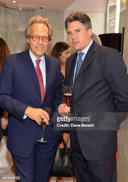 Lord March and Edward Taylor attend the Boodles Sloane Street Launch Party on May 24, 2017 in London, England.