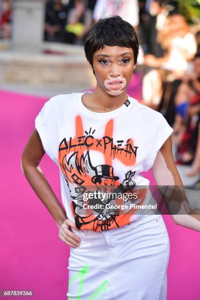 Model Winnie Harlow attends the/walks the runway at the Philipp Plein Cruise Show 2018 during the 70th annual Cannes Film Festival at on May 24, 2017...