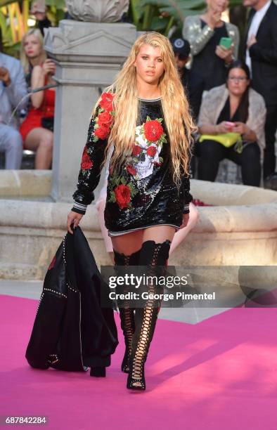 Sofia Richie attends the/walks the runway at the Philipp Plein Cruise Show 2018 during the 70th annual Cannes Film Festival at on May 24, 2017 in...