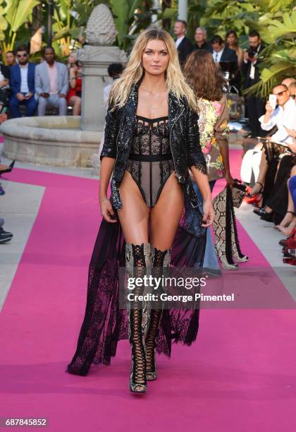 Model Jessica Hart wearing Philipp Plein walk the runway at the Philipp Plein Cruise Show 2018 during the 70th annual Cannes Film Festival at on May...