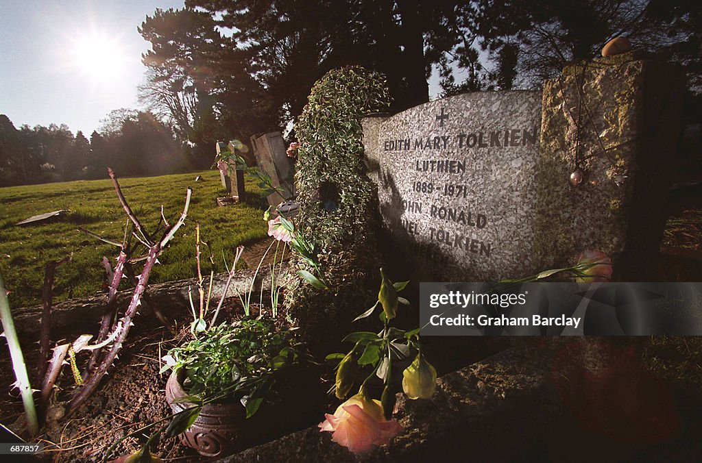 The grave of ''Lord of the Rings'' author J.R.R. Tolkien and his wife ...